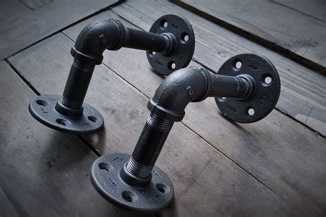 rustic pipe shelf brackets